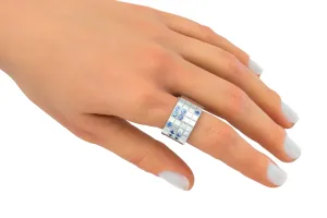 Cartier Lanieres Sapphire Diamond White Gold Ring Size 52