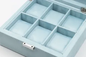 TDB Watch Storage Box - Sky Blue Velvet - 6 Watch Capacity