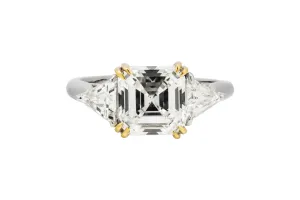 Platinum Engagement Diamond Ring 3.01ct GIA CERTIFIED With 1ct Side Stones