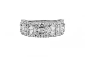 9ct White Gold Diamond Mens Ring 1.30ct