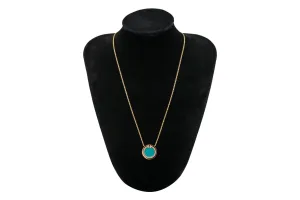 Tiffany & Co Diamond & Turquoise Circle Pendant Necklace 0.05ct