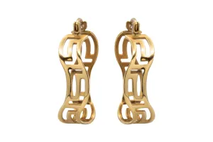 9ct Yellow Gold Patterned Gold Hoops 2.8g