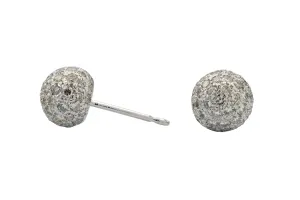 18ct White Gold Diamond Ball Stud Earrings  1ct 3g