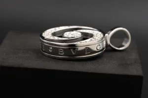 Bvlgari Optical Illusion Diamond & Onyx Spinning Pendant 0.95ct