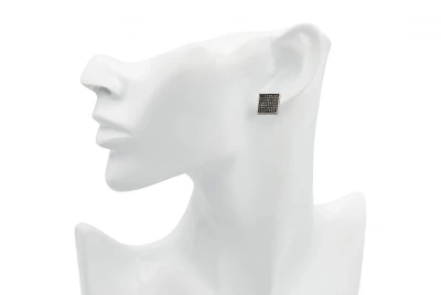 9ct White Gold Diamond Square Stud Earrings 0.25ct