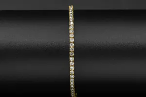 14ct Yellow Gold Diamond Tennis Bracelet 4.92ct
