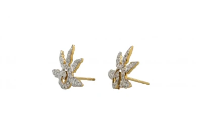 9ct Yellow Gold Diamond Sunshine Stud Earrings  2.3g