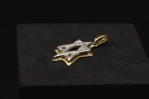 18ct Yellow Gold Diamond Star of David Pendant 0.28ct