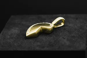 9ct Yellow Gold Half A Heart Diamond Pendant 0.32ct Left Side