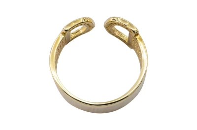 9ct Yellow Gold Initial Style CZ Statement Ring