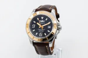 Breitling Superocean 44 Steel & 18ct Rose Gold Brown Leather C17391 Circa 2013