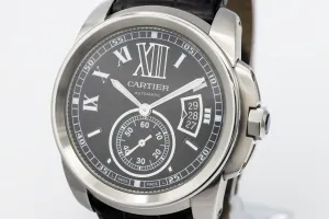 Cartier Calibre De Cartier 42mm Black Leather W7100014/3299 Circa 2011