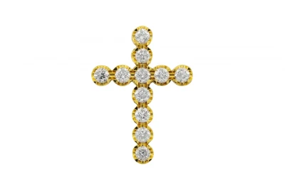 18ct Yellow Gold Diamond Cross 4.60cts