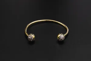 9ct Yellow Gold Baby Cubic Zirconia  Bangle 6g