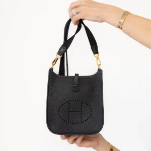 Hermes Mini Evelyne 16 Black Leather Bag 2025 UNUSED