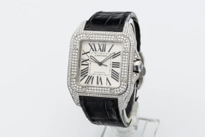 Cartier Santos 100XL 41mm Black Leather 3774 Circa 2010