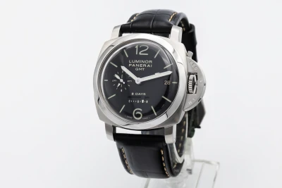 Panerai Luminor 8 Days GMT 44mm Black Leather PAM00233 2012