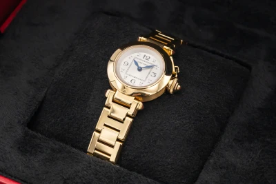 Cartier Pasha Miss Pasha 27mm 18ct Yellow Gold WJ124015 3132 Circa 2010