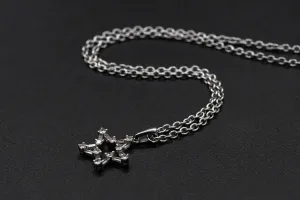 18ct White Gold Necklace & Diamond Star Pendant 0.50ct
