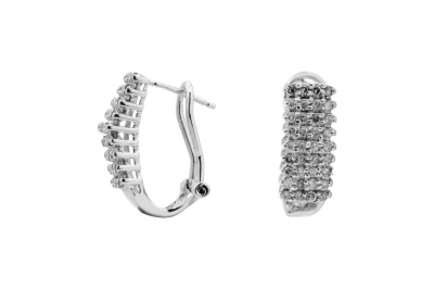 9ct White gold Diamond Cluster Earrings 3.9g