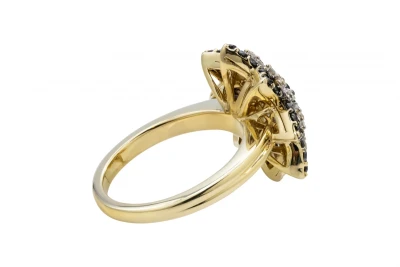 9ct Yellow Gold Diamond Flower Ring 0.85ct