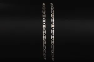 18ct White Gold Flat Mariner Necklace 4.6g 16"