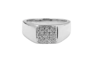 9ct White Gold Diamond Mens Ring 0.35ct