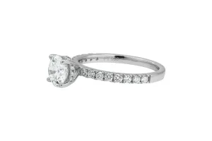 Platinum Diamond Engagement Ring Hidden Halo 1.01ct GIA Certified