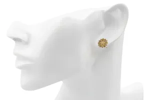 9ct Yellow Gold Cubic Zirconia Flower Stud Earrings