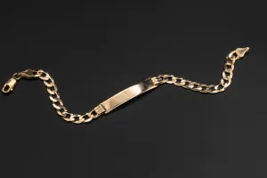 9ct Yellow Gold ID Curb  Bracelet 6.8g