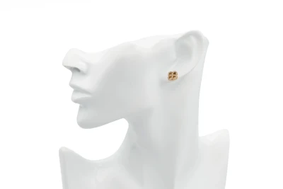 9ct Yellow Gold CZ Open Clover Stud Earrings 1.8g