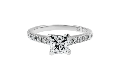 Platinum Princess Cut Diamond Engagement Ring 1.04ct