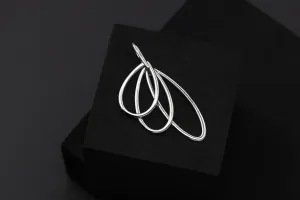 18ct White Gold Diamond 3 Loop Swinging Pendant 0.78ct 3.8g