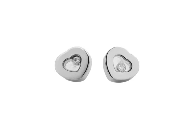 Chopard Happy Hearts 18ct White Gold Diamond Stud Earrings 8.1g