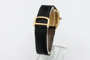 Cartier Chambord 27mm 18ct Yellow Gold Black Leather 10715 Circa 1970s