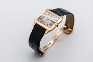 Cartier Santos Dumont 35mm Black Leather W2006951 Circa 2010