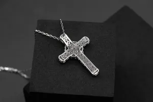 18ct White Gold Diamond Cross Necklace 1.49ct