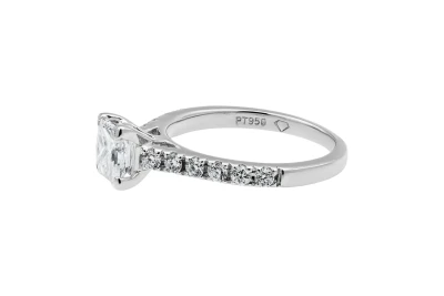 Platinum Princess Cut Diamond Engagement Ring 1.04ct