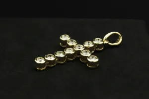 9ct Yellow Gold Diamond Cross Pendant 0.25ct