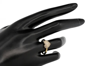 9ct Yellow Gold Cubic Zirconia Heart Ring 1.8g