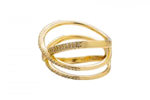 18ct Yellow Gold Cross Diamond Ring 0.50ct  5.8g