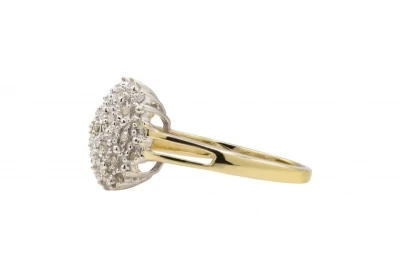 9ct Yellow Gold Flower Design Diamond Ring 0.15ct