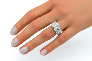 9ct White Gold Diamond Baguette Woven Design Ring 4.8g