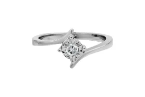 9ct White Gold Diamond Engagement Ring 0.10ct