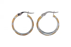 9ct Yellow/White Gold Hoop Earrings 1.6g