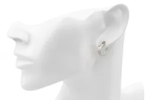 18ct White Gold Diamond Earring Hoop Earrings 0.08ct