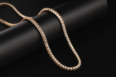 14ct Rose Gold Diamond Tennis Necklace 37.14ct 66.5g