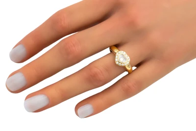 Chopard Happy Diamonds Icon Heart Ring 18ct Yellow Gold 0.29ct