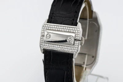 Cartier Santos 100XL 41mm Black Leather 3774 Circa 2010