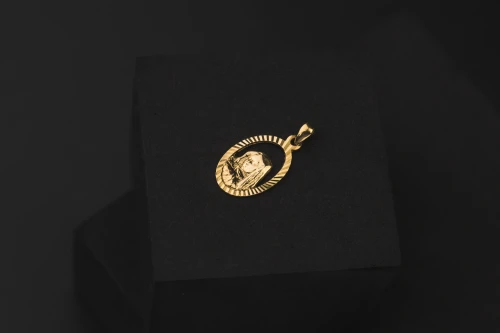 14ct Yellow Gold Virgin Mary Pendant 23x12mm